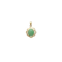 Outlined Petals Flower Jade Pendant (14K) Popular Jewelry New York