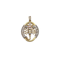 Oval Shape Channel Setting Scorpion Zodiac Sign Pendant (14K)