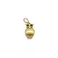 Owl 3D with Birthstone Chart CZ Pendant (14K).