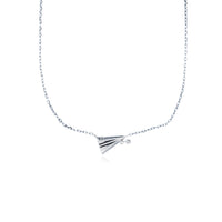 Paper Plane Necklace (Silver)