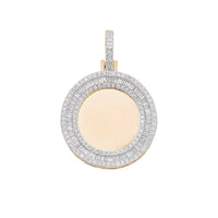 Baguette & Round Brilliant-Cut Border Diamond Picture Pendant (14K)