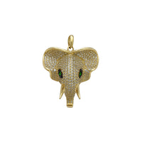 Iced-Out Elephant Bust Pendant (14K)