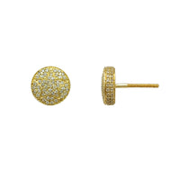 Diamond Iced-Out Round Star Stud Earrings (14K)