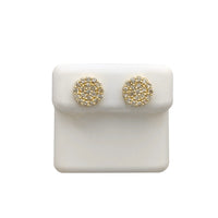 Diamond Iced-Out Cluster Round Stud Earrings (14K)