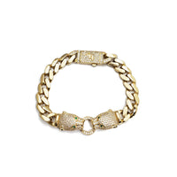 Panther Head Monaco CZ Bracelet (14K).