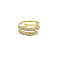 Pave 3-Rows Wrap Ring (14K) Popular Jewelry New York