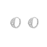 Stone-Set Knot Bridged Huggie Earrings (14K) Popular Jewelry New York