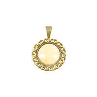 Cuban-Link Frame Circle Picture Medallion Pendant (14K)