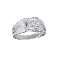 Pave Double Square Men's Ring (Silver) Popular Jewelry New York