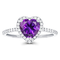 Pave Halo Heart Stone-Setting Ring (14K)