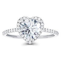 Pave Halo Heart Stone-Setting Ring (14K)