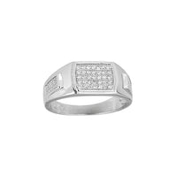Pave Rectangle Men's Ring (Silver) Popular Jewelry New York