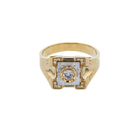 Pave Round Bezel Men's Ring (14K) Popular Jewelry New York