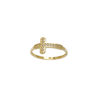 Pave Sideways Cross Ring (14K) Popular Jewelry New York