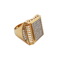 Pave Square Ring (10K) Popular Jewelry New York