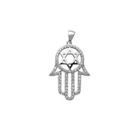 Pave Star of David Hamsa Hand Pendant (Silver) Popular Jewelry New York