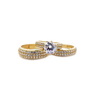 Pave Setting Three Piece-Set Ring (14K) Popular Jewelry New York