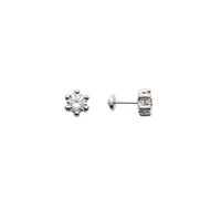 Pillar Set CZ Stud Earrings (14K)