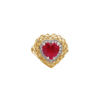 Puffy Halo Vintage Heart Ring (14K) Popular Jewelry New York