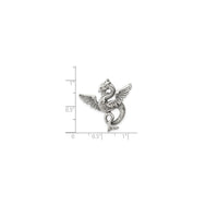 Antiqued Dragon Charm Pendant 2 (Silver)