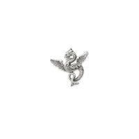 Antiqued Dragon Charm Pendant 2 (Silver)