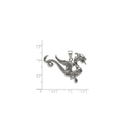 Antiqued Dragon Charm Pendant (Silver)