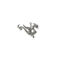 Antiqued Dragon Charm Pendant (Silver)