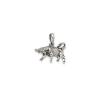 3-D Antique-Finish Taurus Zodiac Pendant (Silver)