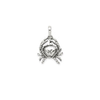 3-D Antique-Finish Cancer Zodiac Pendant (Silver)