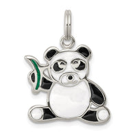 Enameled Panda Bear Charm (Silver)