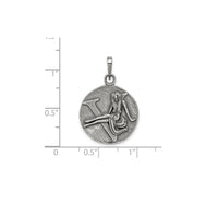 Antique-Finish Virgo Zodiac Pendant (Silver)