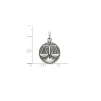 Antique-Finish Libra Zodiac Pendant (Silver)