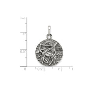Antique-Finish Sagittarius Zodiac Pendant (Silver)
