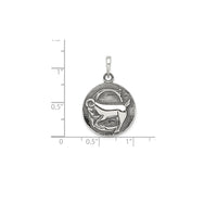 Antique-Finish Capricorn Zodiac Pendant (Silver)