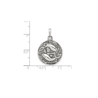 Antique-Finish Pisces Zodiac Pendant (Silver)