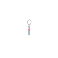 Enameled Pink Fuchsia Cupcake Pendant (Silver)