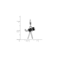 3-D Enameled Telescope Charm Pendant (Silver)