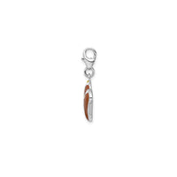 Enameled Brown Birthday Cake Charm Pendant (Silver)