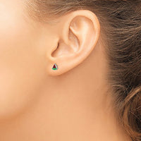 Enamel Watermelon Slice Stud Earrings (Silver)