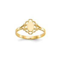 Filigree Oval Flower Signet Kid's Ring (14K)