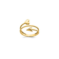 Glossy Arrowhead & Heart Ring (14K)