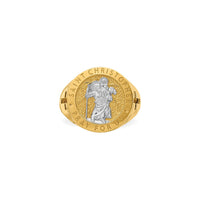 Two-Tone Saint Christopher Men's Ring (14K)