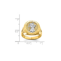 Two-Tone Saint Christopher Men's Ring (14K)