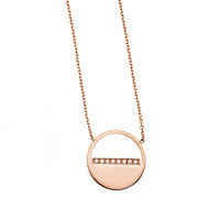 Half Circle Diamond Necklace (14K)