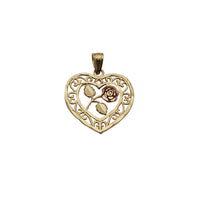 Framed Rose Heart Pendant (14K)