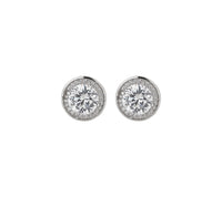 Round Cut Stud Earrings (Silver)