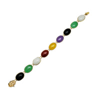 Variegated Oval Cabochon Stone Bracelet (14K)