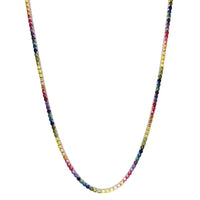 Rainbow Round CZ Tennis Chain (Silver) Popular Jewelry New York