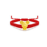Rat with Yuan Bao Chinese Zodiac Sign Red String Bracelet (24K) front - Popular Jewelry - New York