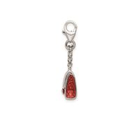 Enameled 3D-Purse with Lobster Clasp Charm Pendant (Silver)